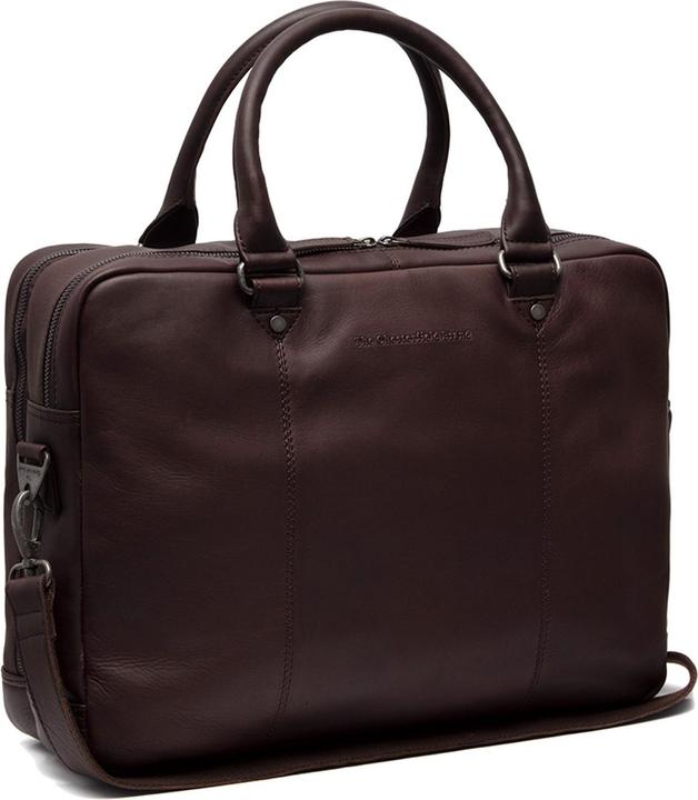 Actual product image The Vegan Cow Chesterfield Brand Leren Laptoptas Bruin Boston (17.30")