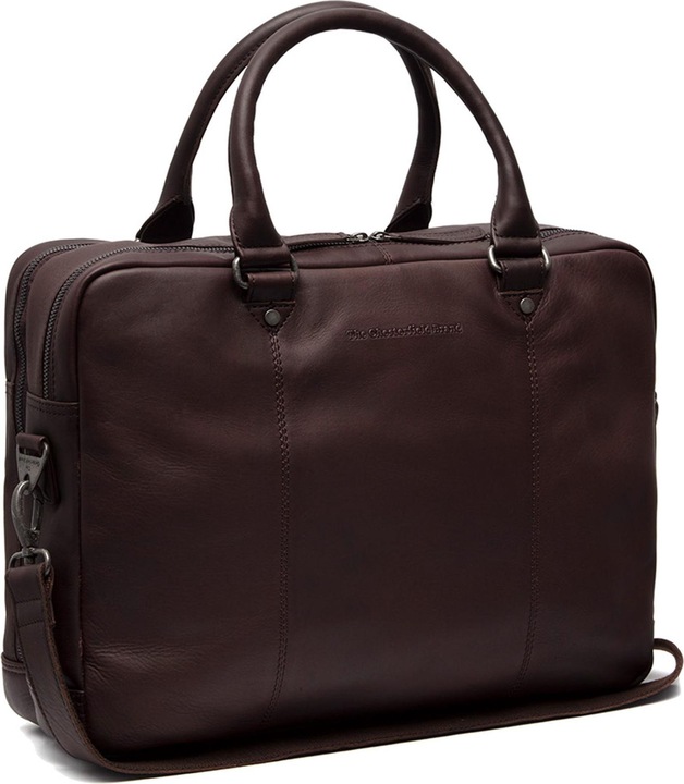 The Vegan Cow Chesterfield Brand Leren Laptoptas Bruin Boston