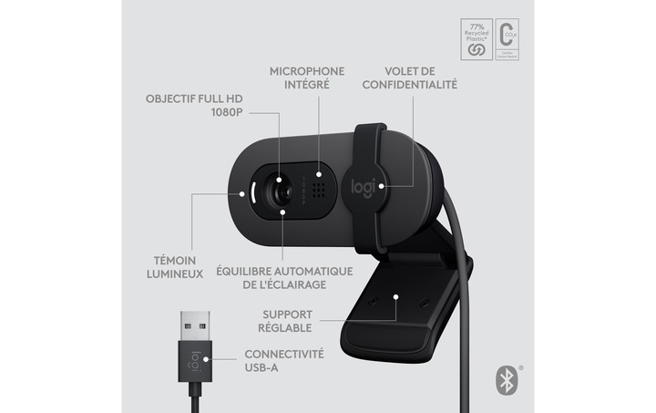 Produktbild Logitech Brio 105 Full HD 1080p Webcam - GRAPHITE - B2B (2 Mpx)