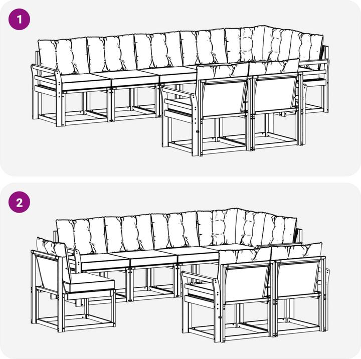 Produktbild vidaXL Outdoor-Sofa