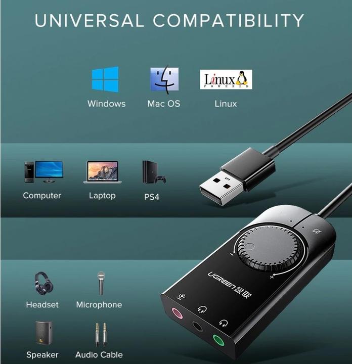 Image du produit Ugreen Carte son externe USB avec réglage du volume