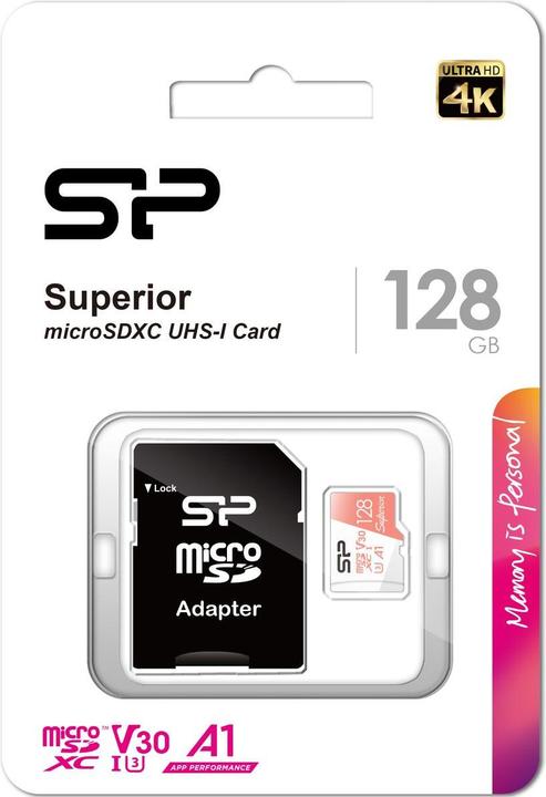 Produktbild Silicon Power memory card Superior Micro SDXC 128GB UHS-I A3 V30 (128 GB, microSDXC, U3, UHS-I)