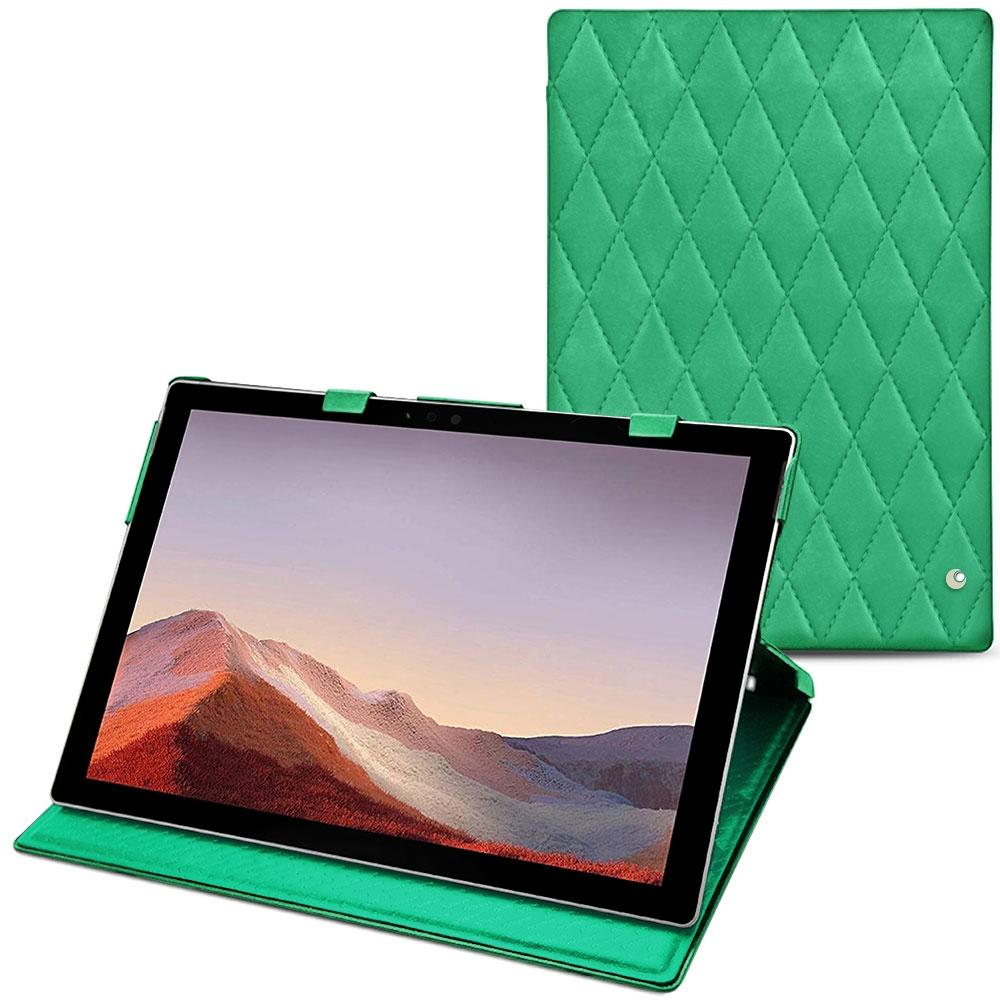 Thumbnail - Noreve Lederschutzhülle vertikal (Microsoft Surface Pro 7), Tablet Hülle, Grün