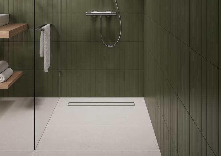 Produktbild hansgrohe RainDrain Go kit complet caniveau de douche 800, écoulement à larrière, pour installation (800 mm)