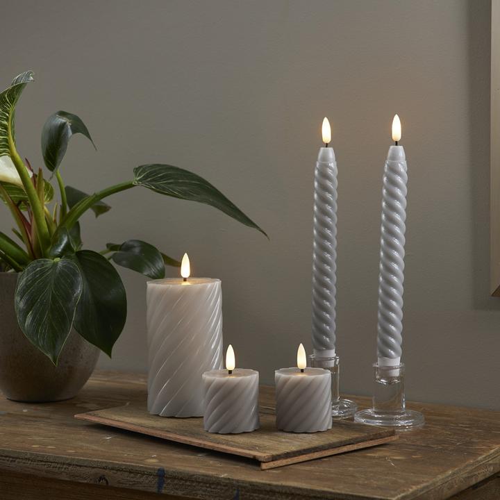 Actual product image Star Trading LED candles with timer function | Pillar candles grey | LED candle with timer | Pillar candles (1 x)
