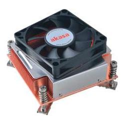 Akasa Intel 2U All copper active cooler for LGA 1156/1366 with 70mm auto thermal fan, CPU Kühler, Silber, Schwarz, Orang...