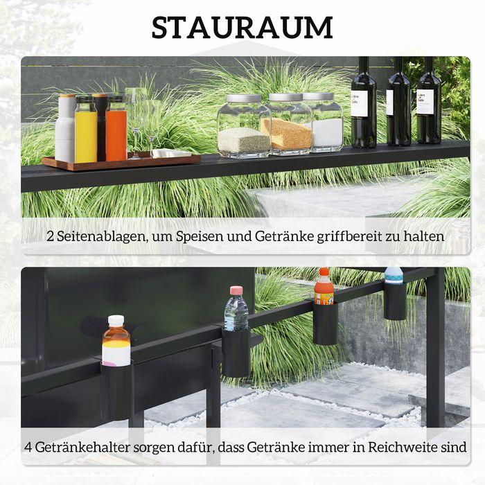 Actual product image Swisshandel24 Grillpavillon 250x160x250 cm wasserdicht Doppelschichtdach, Schwarz (250 cm, 160 cm)