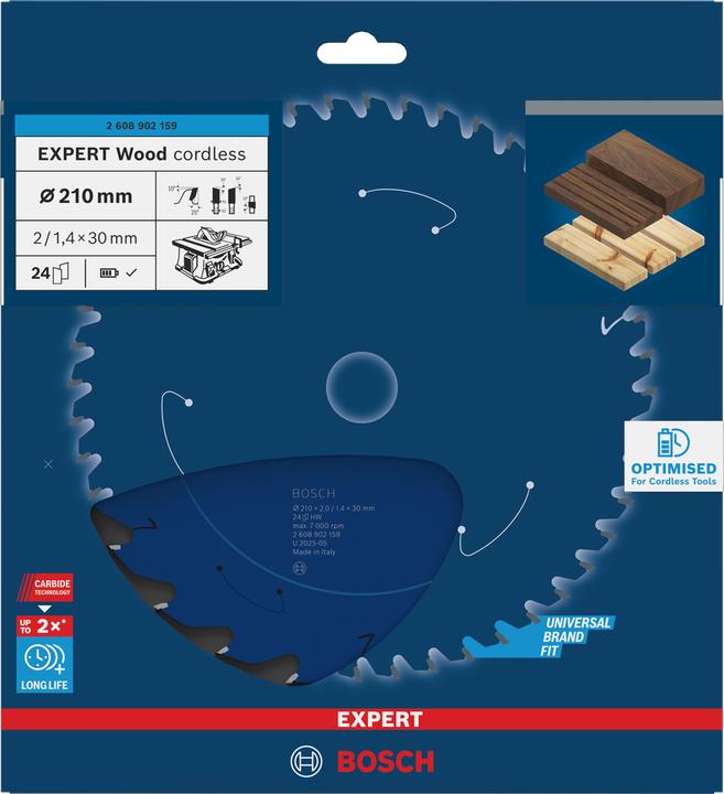 Immagine prodotto Bosch Professional Zubehör EXPERT Wood Kreissägeblatt, 210x30 mm, T24