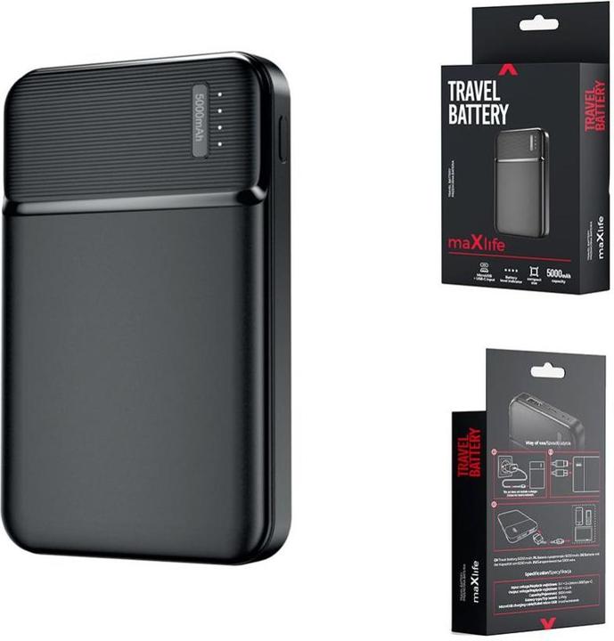 Actual product image Maxlife 5,000mAh with 2.4A USB port (5000 mAh, 10 W, 18.50 Wh)