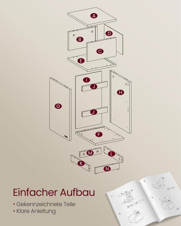 Immagine prodotto Vasagle Comodino (25 x 30 x 65 cm)