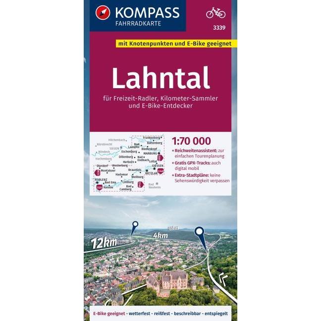 Kompass Fahrradkarte 3339 Lahntal 1:70. (40675421)