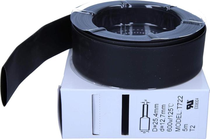 Actual product image Kalitec 5m heat shrink tubing black from 25.4mm to 12.7mm I 2:1 I Industrial quality from German dealer (1 x)