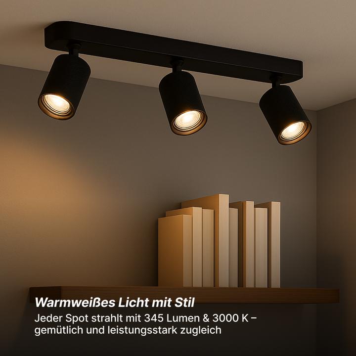 Produktbild Brilliant Plafondspot Marty GU10 3x5W 3000K - Zwart (345 lm, GU10)