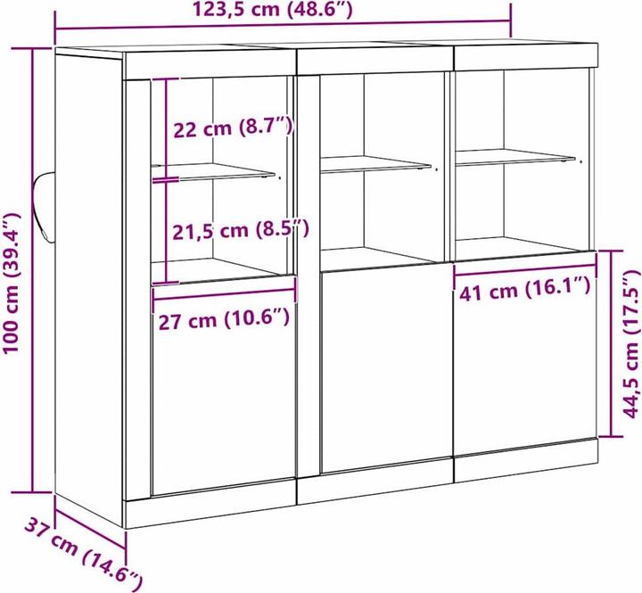 Immagine prodotto VidaXL Sideboard (123 x 37 x 100 cm)