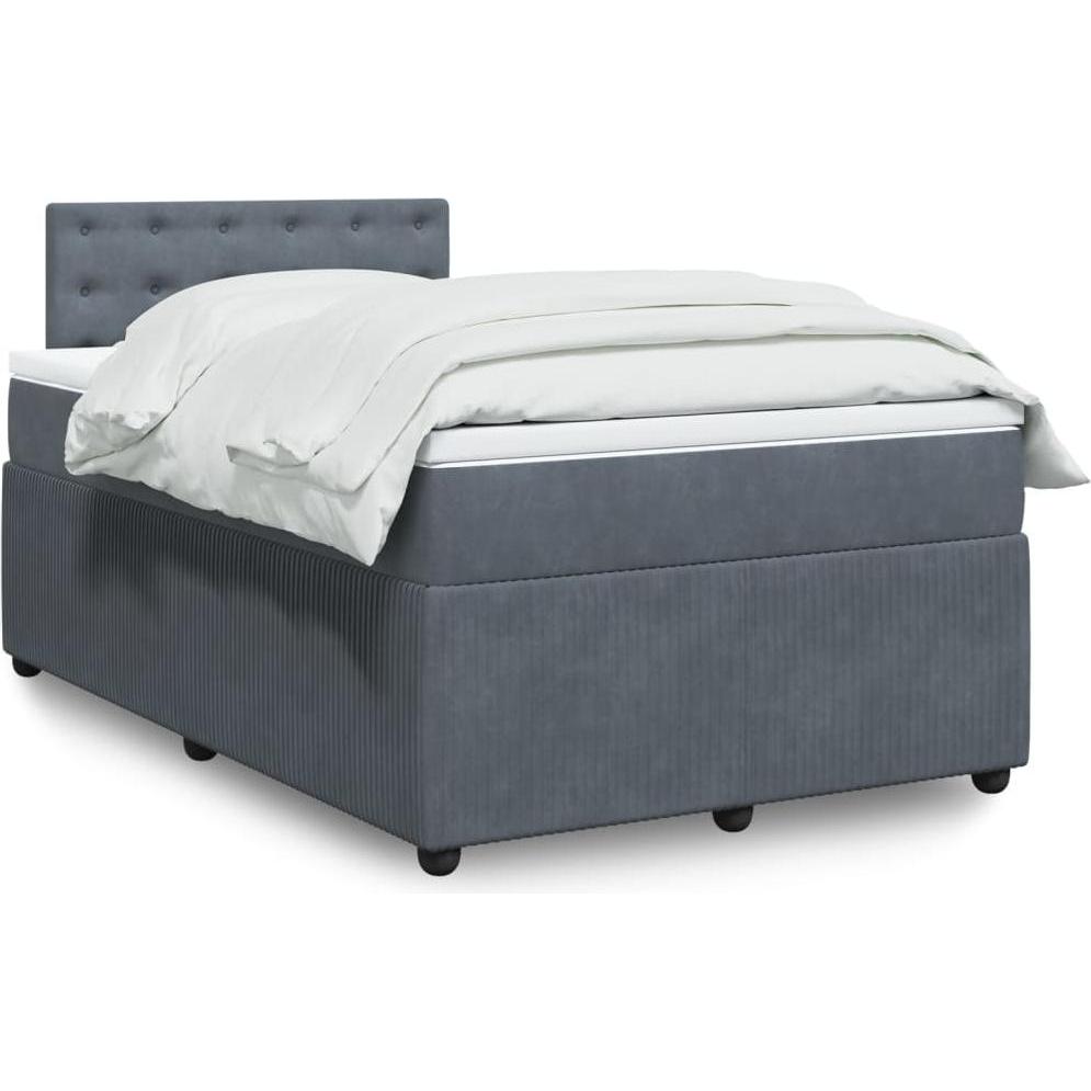 VidaXL, Bett, Bo x springbett mit Matratze 120 x 200 cm Samt (120 x 200 cm)