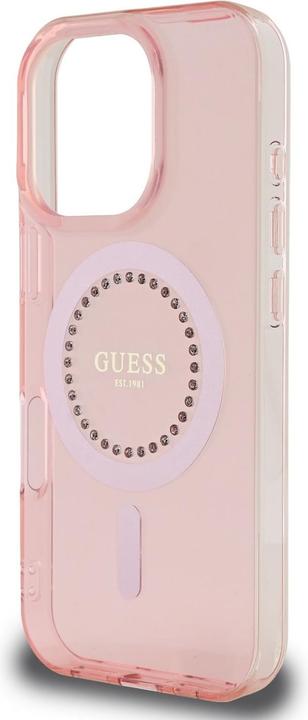 Produktbild Guess GUHMP16LPFTDTEP iPhone 16 Pro 6.3" różowy/pink hardcase IML Rhinestones MagSafe (Apple iPhone 16 Pro)