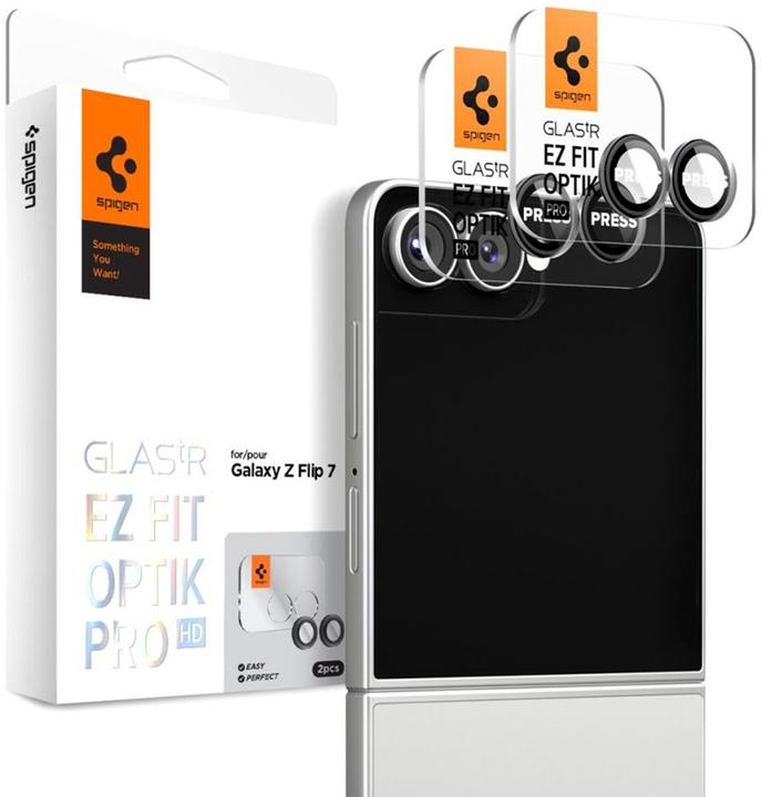 Spigen Optik.tR EZ Fit Pro HD Camera Glass (2 pack) (2 pcs, Samsung Galaxy Z Flip7)