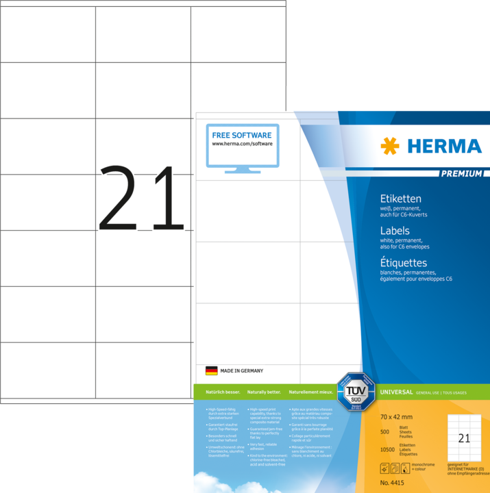 Produktbild Herma Universal Etiketten A4