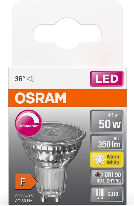 Produktbild Osram Led Superstar Par16 (GU10, 4.50 W, 350 lm, 1 x, F)