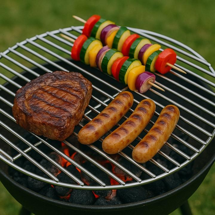 Actual product image Wiltec Grillrost Edelstahl rund Ø 80 cm Rost V2A Grillgitter Rundgrill Schwenkgrill