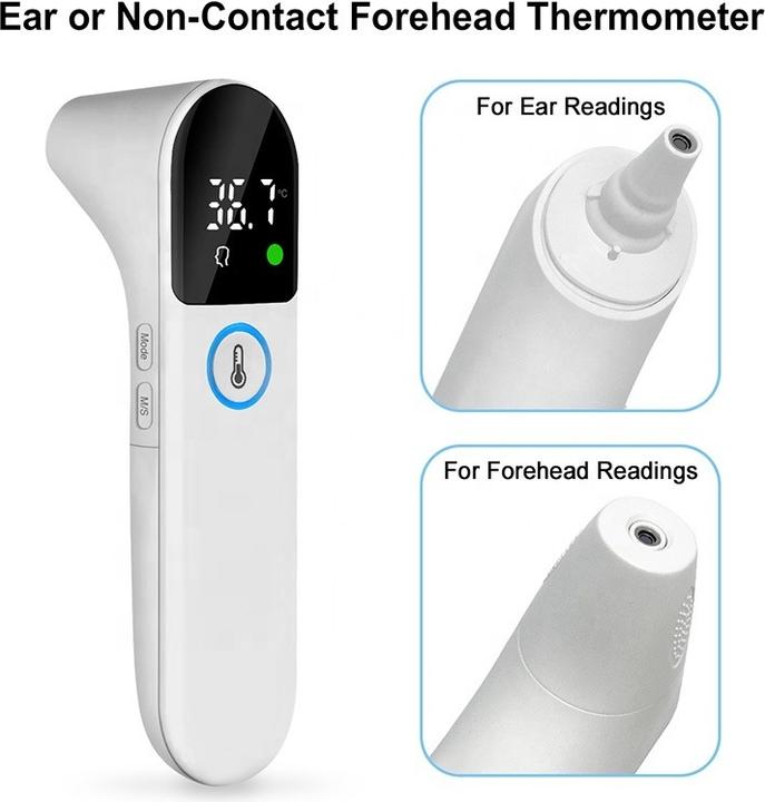 Image du produit PhoneLook Thermomètre médical bébé frontal et auriculaire infrarouge numérique sans contact (Front, Auriculaire, Sans contact)