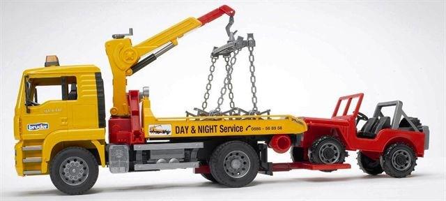 Actual product image Bruder Man tow truck with off-road vehicle