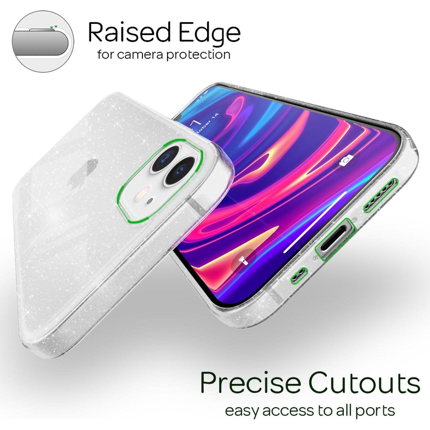 Thumbnail - Nalia Glitzer Handyhülle (Apple iPhone 12 mini), Smartphone Hülle, Transparent