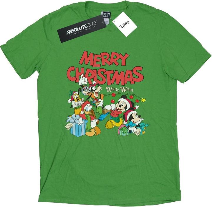 Actual product image Disney Womens/Ladies Mickey And Friends Winter Wishes Cotton Boyfriend T-Shirt (M)