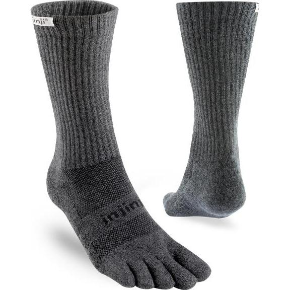 Injinji, Unisex, Sportsocken, Trail Midweight Crew Socken (M), Grau