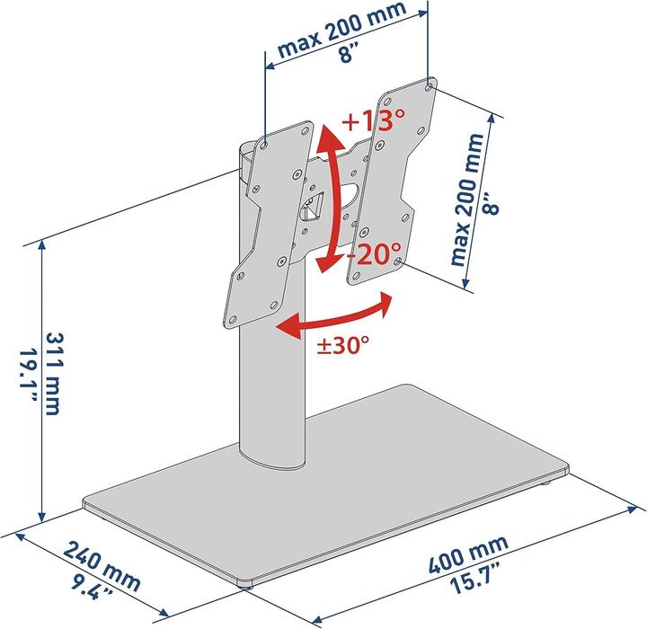 Actual product image Meliconi Stand 200 - Bracket for swivel TV furniture (14-40 inch) (20 kg, 14" - 40")