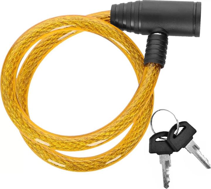 Actual product image Dunlop - Spiral-Fahrradschloss mit Schlüssel 90 cm (Gelb) (90 cm)