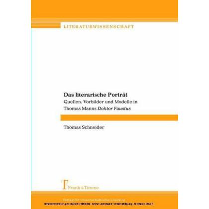 Das literarische Porträt, Fachbücher von Thomas Schneider