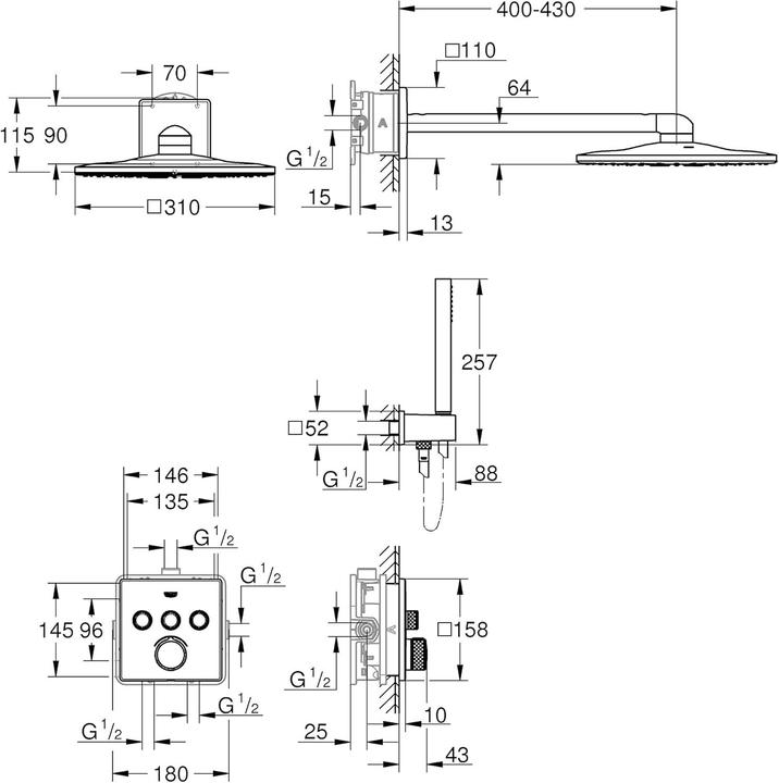 Image du produit Grohe Système de douche SmartControl UP