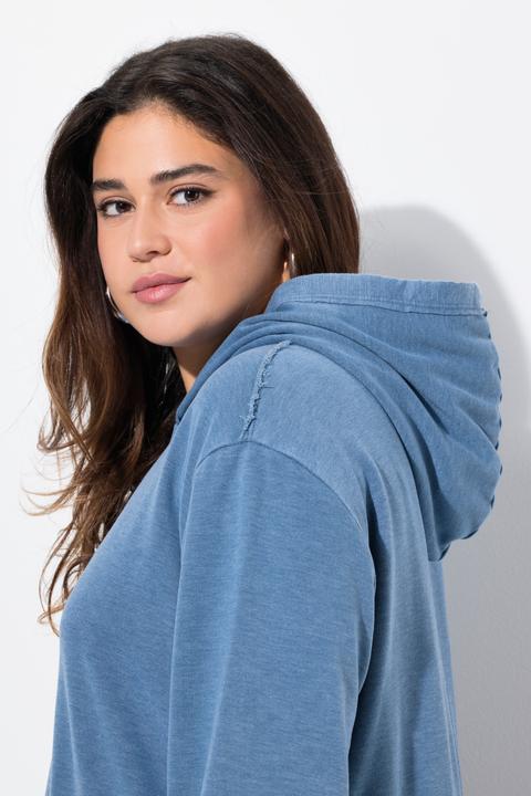 Image du produit Ulla Popken Robe en molleton à capuche et manches longues, ruban à fronces. Coupe trapèze (42, 44)
