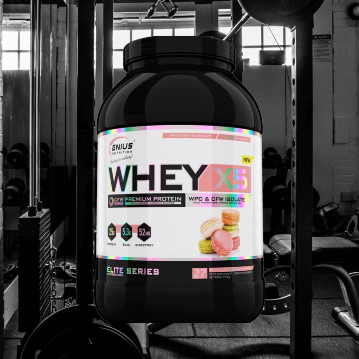 Actual product image Genius Nutrition Whey-X5 (Macarons, 900.90 g)