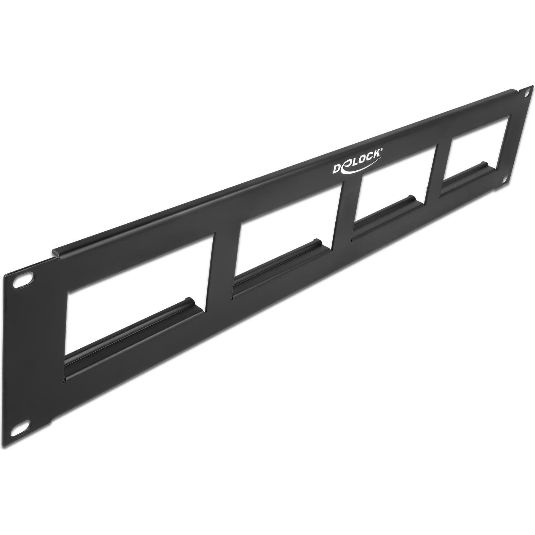 Thumbnail - Delock Easy 45 48,30cm (19") Patchpanel Ausschnitt 4 x 90,5 x 45,2 mm, 2 HE, schwarz, Server Zubehör, Schwarz