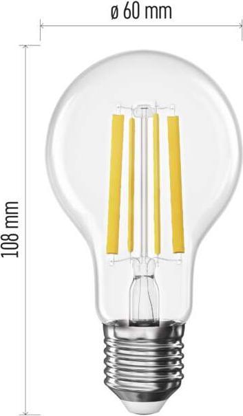 Produktbild Emos LED Lampe Filament A60 / E27 / 10,5 W (100 W) / 1521 lm / Neutral Weiss (E27, 10.50 W, 1521 lm, 1 x, D)