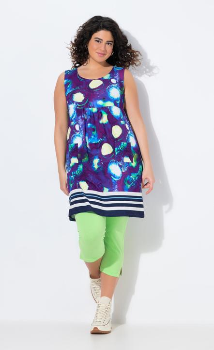 Image du produit Ulla Popken Robe en jersey imprimée, sans manches. Coupe trapèze, décolleté rond (50, 52)