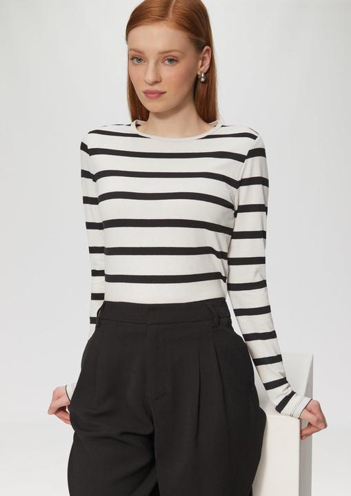 Produktbild S.Oliver T-Shirt Schmales Ringelshirt mit Rundhalsausschnitt (L)