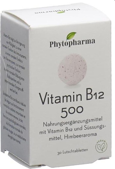 Image du produit Phytopharma Vitamine B12 Lutschtablette 500 mcg (30 pièce(s), Cachets, 40 g)