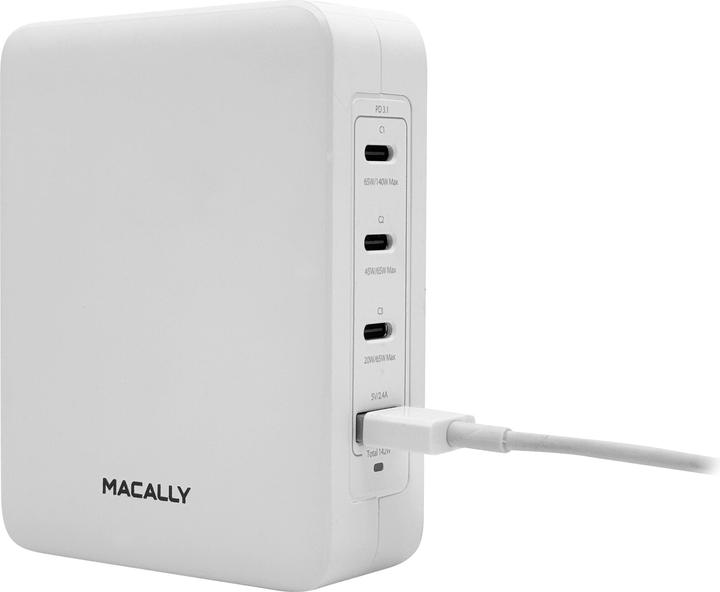 Actual product image Macally USB 4 Port GaN Travel Charger 142W (145 W, 4 ports)
