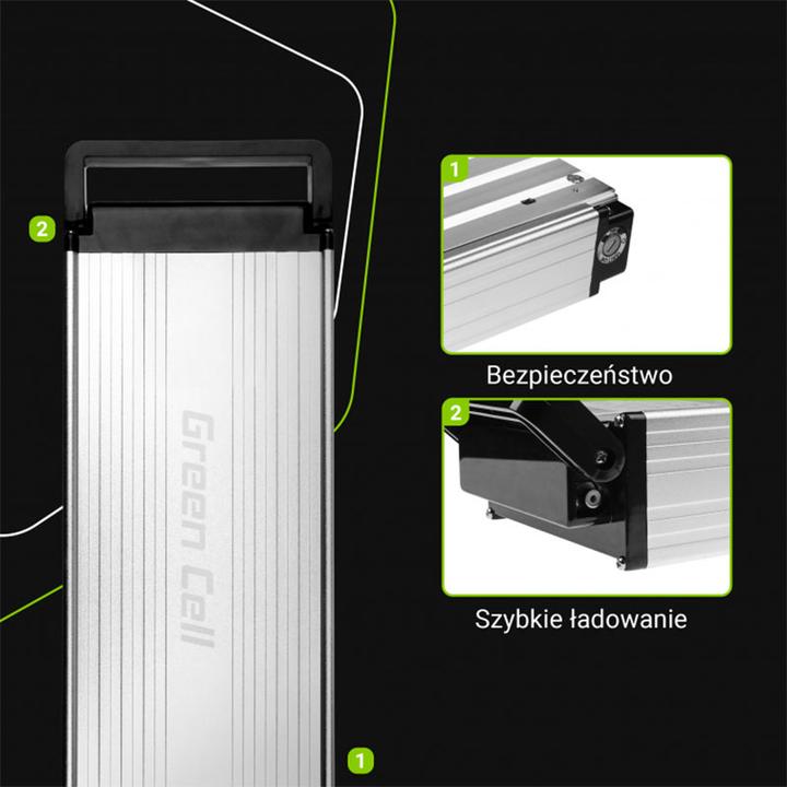 Produktbild GreenCell Battery 36V 15Ah 522Wh Rear Rack for E-Bike Pedelec - Batterie - 15.000 mAh (E-Bike Akku)