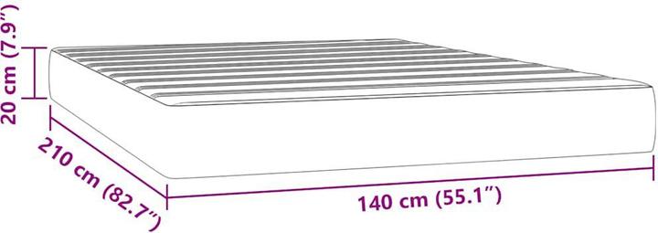 Actual product image vidaXL Taschenfederkernmatratze Hellgrau Samt (140 x 210 cm, Spring core)