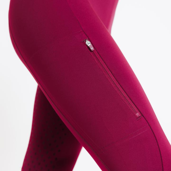 Actual product image Fouganza Reitleggings 500 Full Grip Damen lila (S)