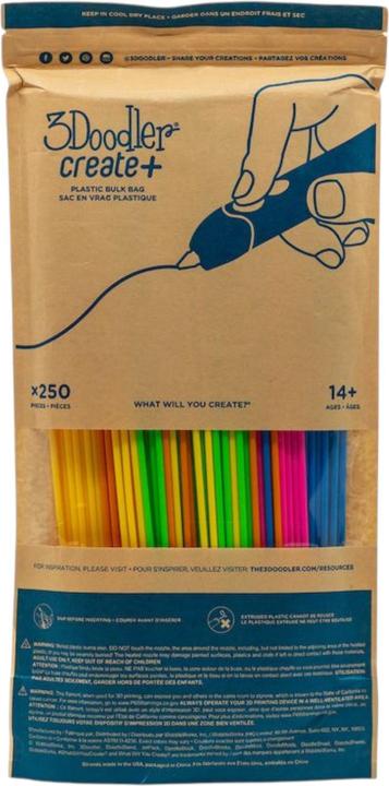 Actual product image 3Doodler Filament Start+ 250 neon red neon orange neon green neon yellow (3DS-ECO-MIX3-250) (250 mm, 247 g, Multicoloured)