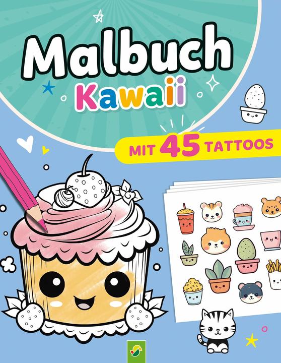 Produktbild Malbuch Kawaii mit 45 Tattoos