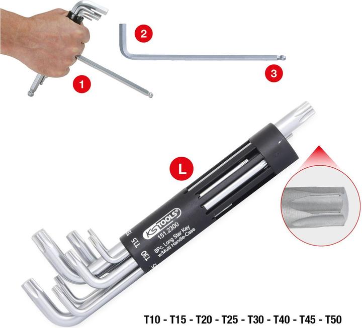 Produktbild KS Tools 3-in-1-Winkelstiftschlüssel-Satz