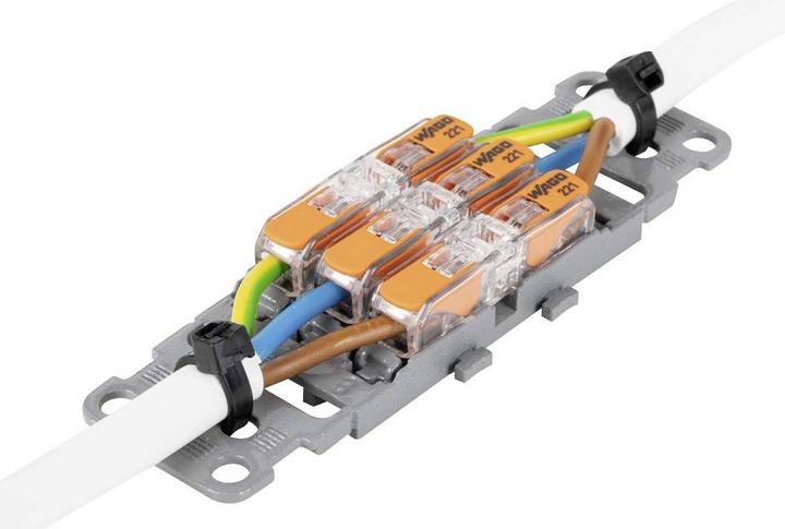 Actual product image Wago 221-2503 Mounting adapter with strain relief, 3-way