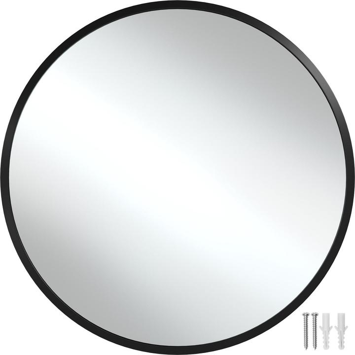 tectake Runder Wandspiegel Fiona mit Aluminiumrahmen
