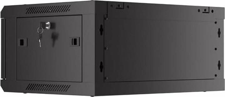 Produktbild Lanberg Nástěnná jednodílná skříň 19", 4U/600x450, (v rozloženém stavu), perforované dveře, černá ( (4 HE, 19 Zoll Rack)